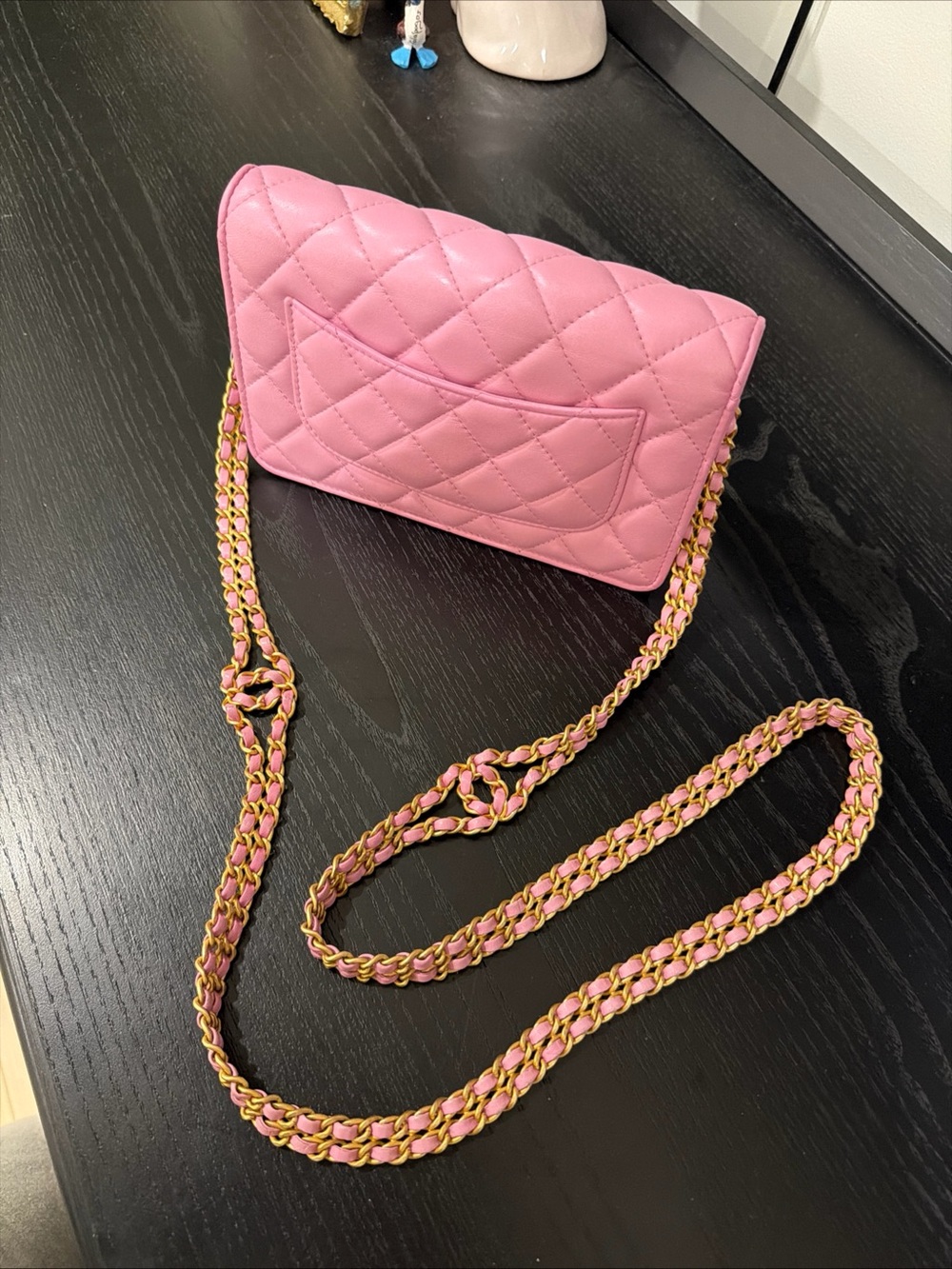 CHANEL Pink Quilted Mini Wallet on Chain with Gold CC - Picture 3 of 13